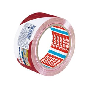 TAPE TESA PREM PVC GULV/VARSEL RØD/HVIT