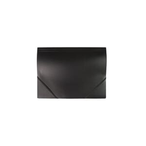 STRIKKMAPPE D.RECT A4 M/KLAFF SORT (6)