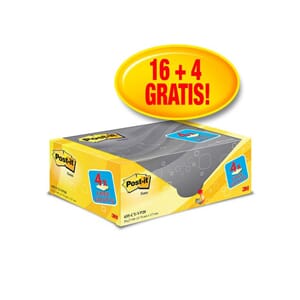 NOTATBLOKK POST-IT 76X127 GUL (20)