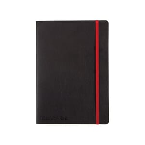 SKRIVEBOK OXFORD BLACK N´RED SOFT A5 LIN