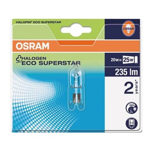 LYSPÆRE OSRAM HALOPIN 20W G9