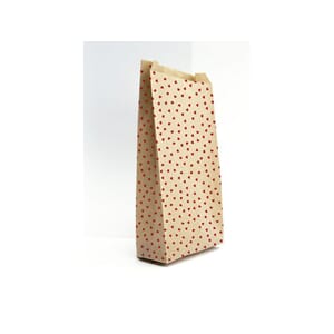 PAPIRPOSE 11X21X5CM KRAFT M/HJERTER (50)