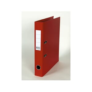 SMALORDNER A4 50MM U/SKINNE RØD