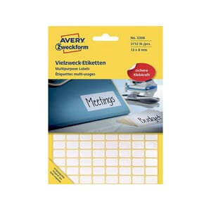ETIKETT AVERY MANUELL 8X13MM HVIT (3712)