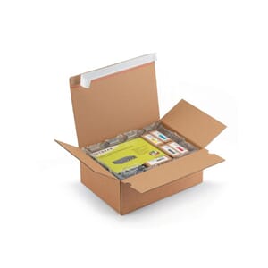 PAPPESKE 345X255X130MM MED TAPE AUT.BUNN