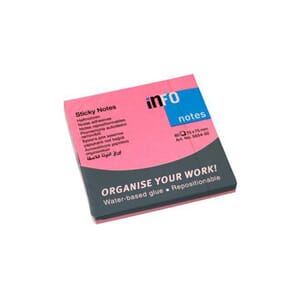 NOTATBLOKK INFO 75X75 NEON ROSA