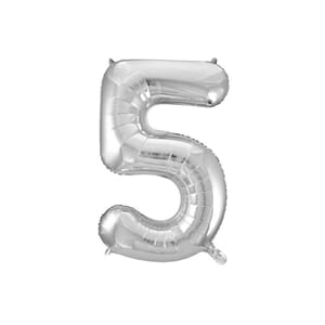 BALLONG FOLIE 86CM TALL 5 SØLV