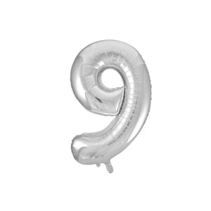 BALLONG FOLIE 86CM TALL 9 SØLV