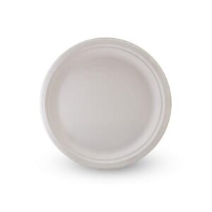 TALLERKEN BAGASSE FIBER 22CM HVIT (50)