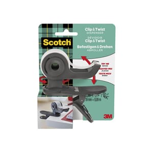 TAPEDISPENSER SCOTCH TWIST 1RL TAPE GRÅ