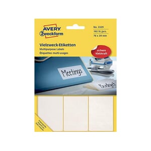 ETIKETT AVERY MANUELL 39X76MM HVIT (192)