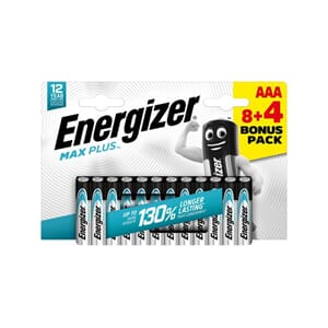 BATTERI ENERGIZER MAX PLUS AAA (12)