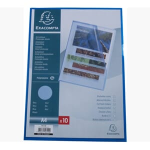 PLASTOMSLAG EXACOMPTA A4 120MY BLÅ (10)
