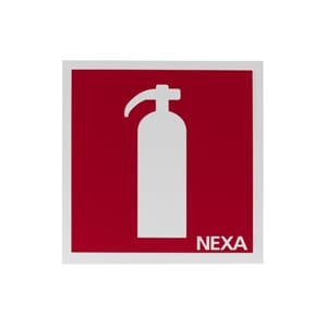 SKILT NEXA BRANNSLUKKER 20X20CM RØD