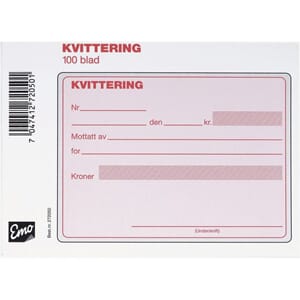 KVITTERING EMO A6 SELVKOPI. 2X50SET NUM