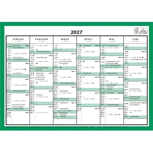 Kalender 2027 7.Sans KONTORKalender, ENKEL A4 KA