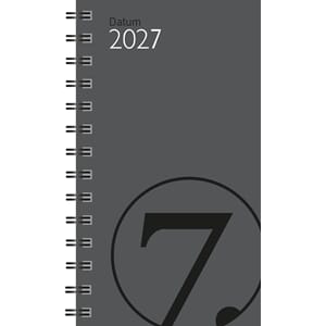 Kalender 2027 7.Sans DATUM refill, spiralisert krt grå