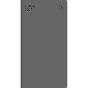 Kalender 2027 7.Sans DATUM, innbudet kartong grå