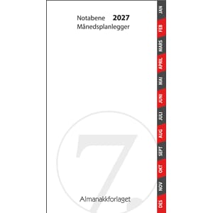 Kalender 2027 7.Sans NOTABENE MÅNEDSPLANLEGGER, KA