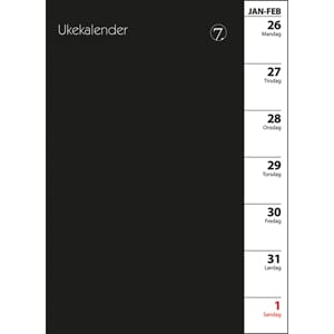 Kalender 2027 7.Sans UKEKalender, refill I IM OMSL