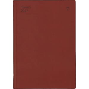 Kalender 2027 7.Sans TERMIN, innbundet skinnim. brun