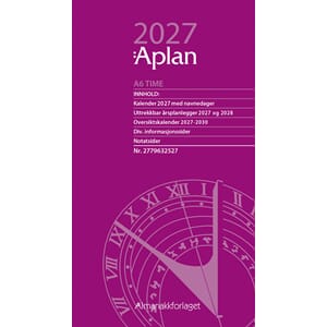 Kalender 2027 APLAN A6 TIME UKE ÅRSSETT