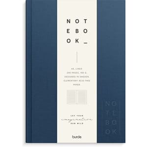 SKRIVEBOK BURDE A5 LINJER MØRK BLÅ