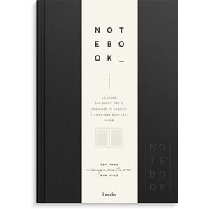 SKRIVEBOK BURDE A5 LINJER SORT