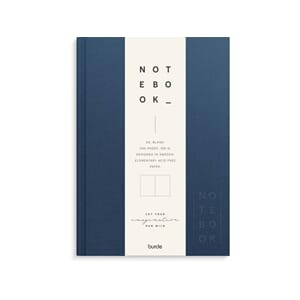 SKRIVEBOK BURDE A5 ULINJERT MØRK BLÅ