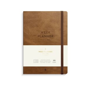 KALENDER WEEK PLANNER DELUXE A5 COGNAC