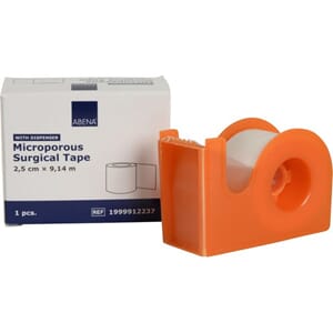 KIRURGISK TAPE HVIT MED DISPENSER