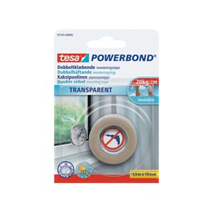 TAPE TESA DOBBELSIDIG TRANSPARENT 1,5M