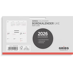 BORDKALENDER GRIEG 2026 UKE