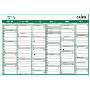 PLATEKALENDER GRIEG A5 2026 ENKEL