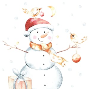 SERVIETT 3L 33CM SNØMANN HVIT (20)