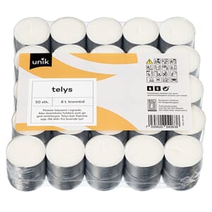 TELYS HVIT 8T 50STK UNIK