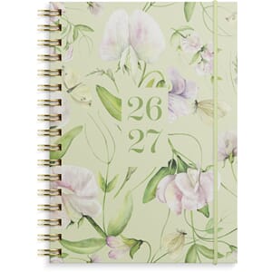 Kalender GRIEG A6 26/27 blomst grønn