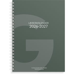 Lærerkalender A4 gr skole26/27 grønn