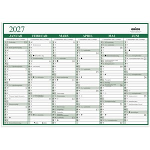 Platekalender GRIEG 2027 A3 enkel