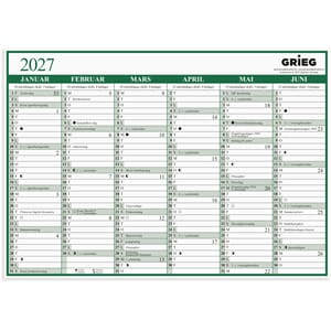 Platekalender GRIEG 2027 A5 enkel