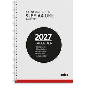 Sjefskalender GRIEG A4 2027 refill