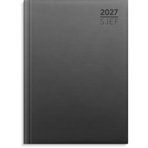 Sjefskalender GRIEG A5 imitert 2027 grå