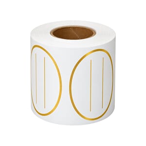 Merkelapper selvkleb. oval gull (500)