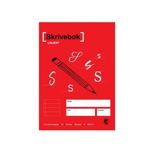 SKRIVEBOK A4 80G 24BL 11,5MM MARGLINJE