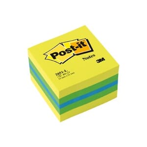 Notatkube Post-It 51X51 Gul/grønn/blå