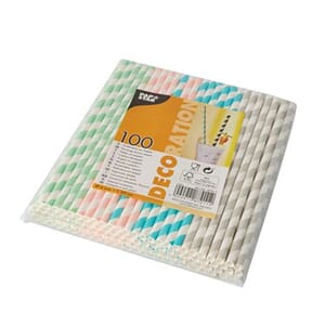 SUGERØR PAPP 6MMX20CM STRIPER ASS (100)