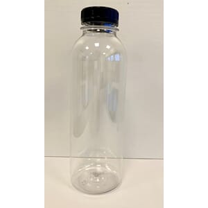 PLASTFLASKE PET M/SORT KORK 250ML (200)