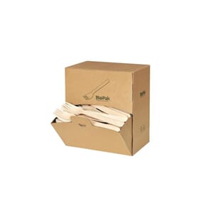 GAFFEL VOKSET TRE 16CM BIOPAK I BORDDISPENSER(300)