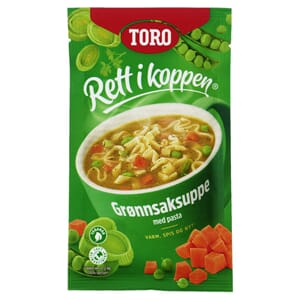 GRØNNSAKSUPPE M/PASTA 21G RETT I KOPPEN