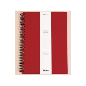 SPIRALBOK GRIEG A4 100G 160S LINJER RØD